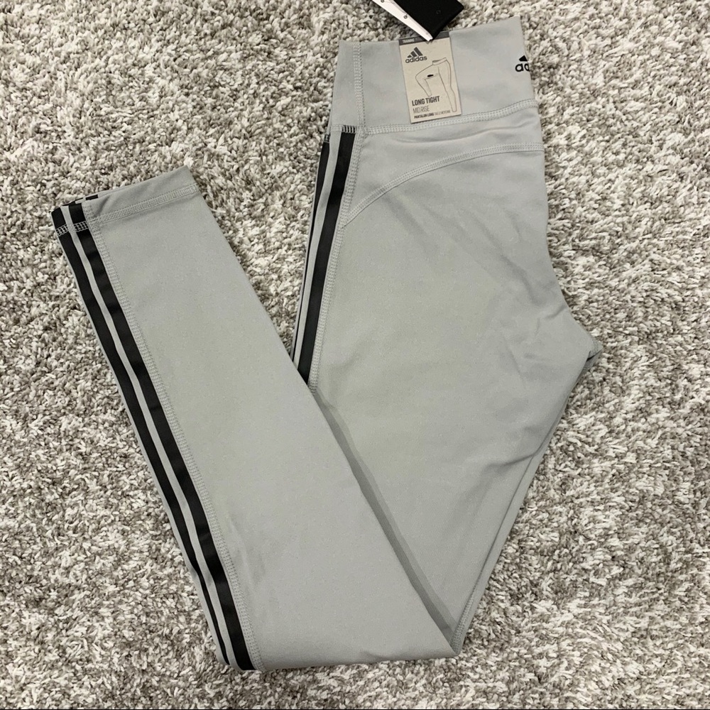 ADIDAS 3 Stripe Mid Rise Long Training Tights